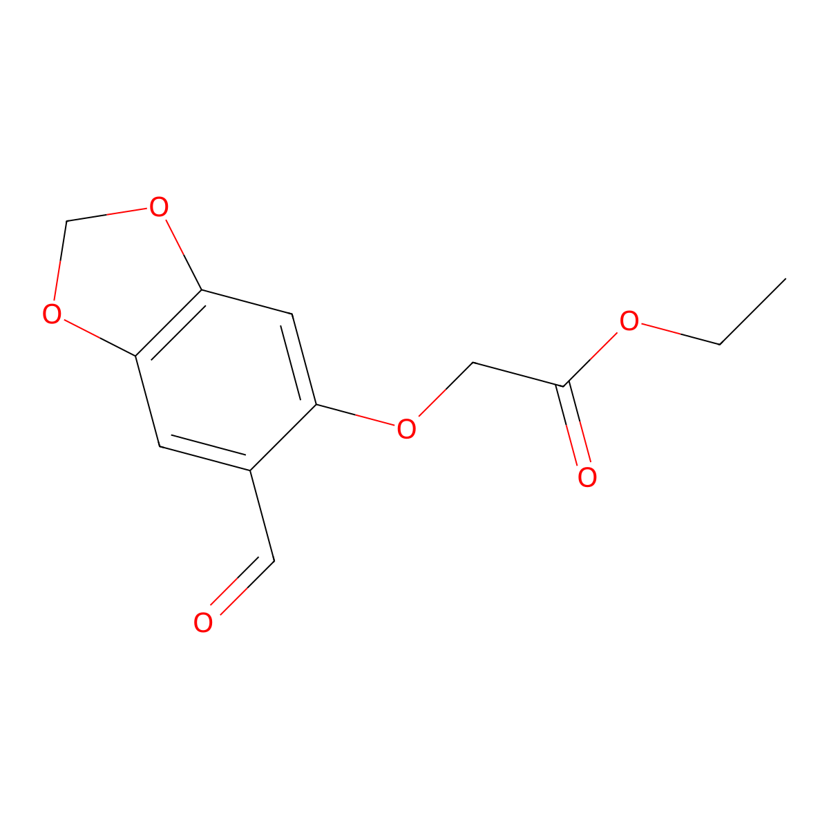 ethyl 2-[(6-formyl-2H-1,3-benzodioxol-5-yl)oxy]acetate molecular structure, CAS 13668-86-5
