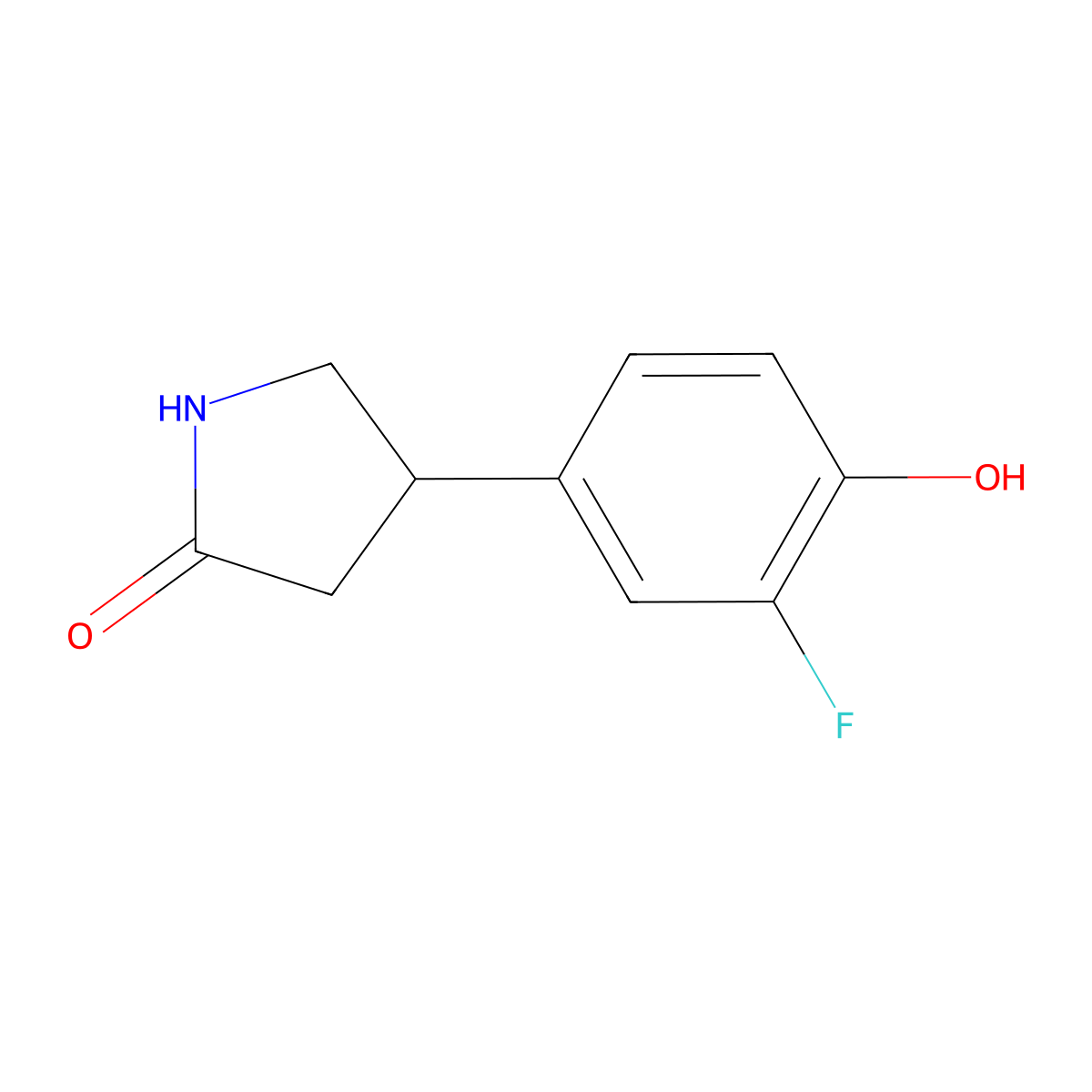 4-(3-Fluoro-4-hydroxyphenyl)pyrrolidin-2-one molecular structure, CAS 1366820-72-5