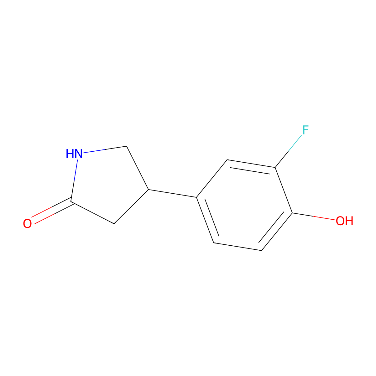 4-(3-Fluoro-4-hydroxyphenyl)pyrrolidin-2-one molecular structure, CAS 1366820-72-5