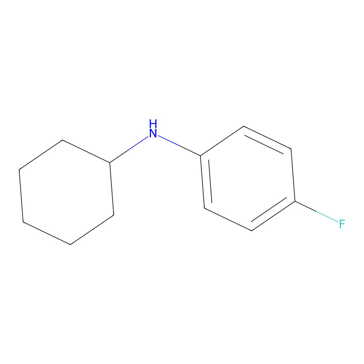 N-cyclohexyl-4-fluoroaniline molecular structure, CAS 136684-94-1
