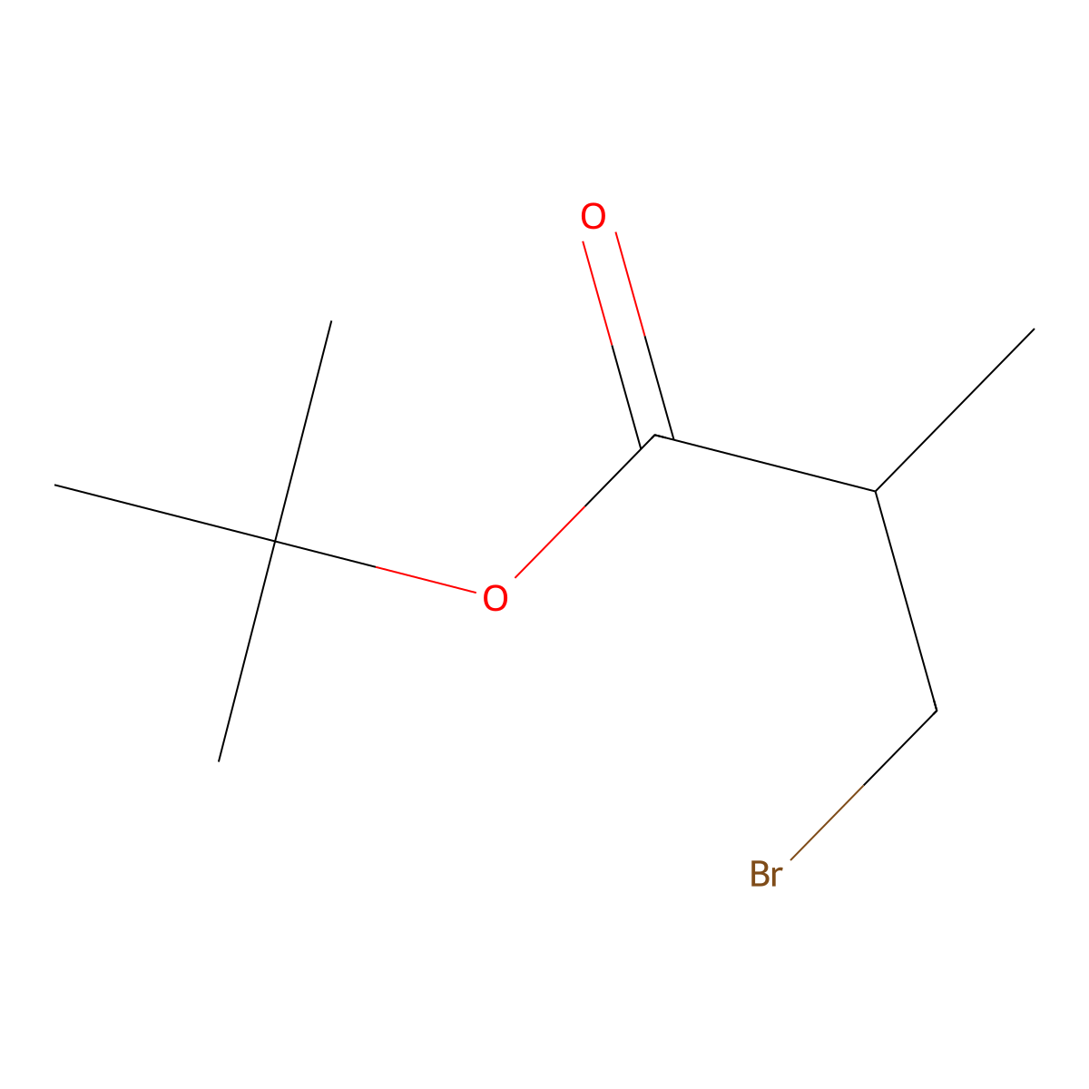 Tert-butyl 3-bromo-2-methylpropanoate molecular structure, CAS 136685-85-3