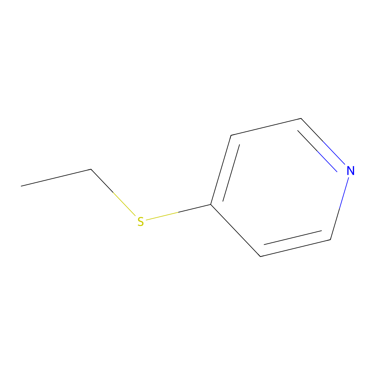 Pyridine, 4-(ethylthio)- molecular structure, CAS 13669-34-6
