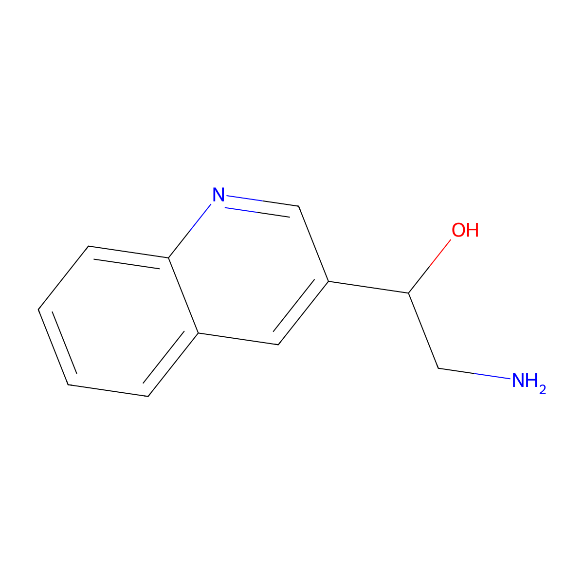 2-Amino-1-(quinolin-3-yl)ethan-1-ol molecular structure, CAS 13669-50-6