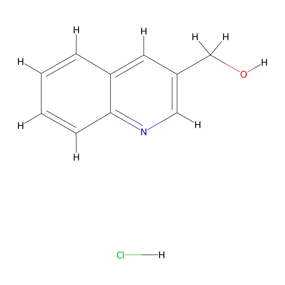 Quinolin-3-ylmethanol hydrochloride molecular structure, CAS 13669-52-8