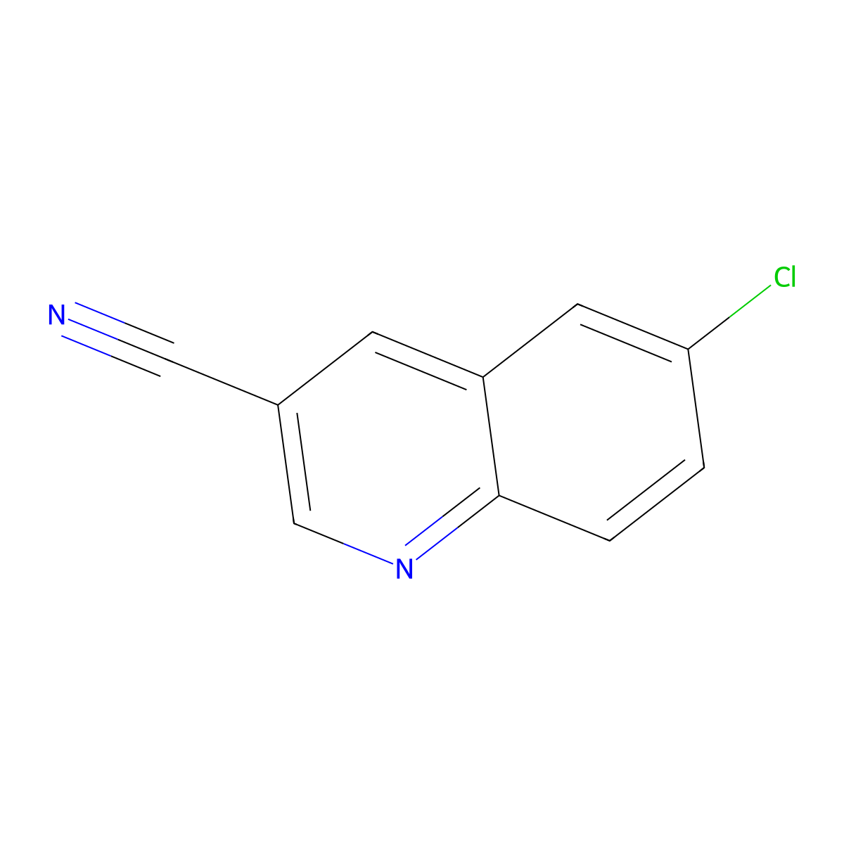 6-Chloroquinoline-3-carbonitrile molecular structure, CAS 13669-66-4
