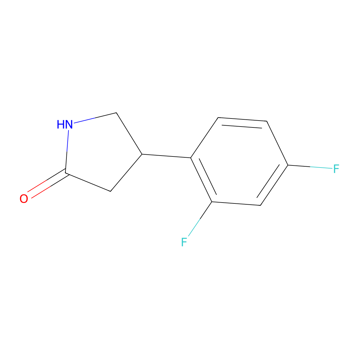 4-(2,4-Difluorophenyl)pyrrolidin-2-one molecular structure, CAS 1366922-63-5