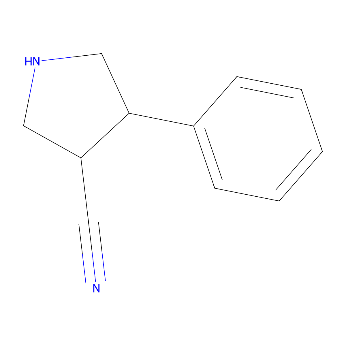 4-Phenylpyrrolidine-3-carbonitrile molecular structure, CAS 1366924-08-4