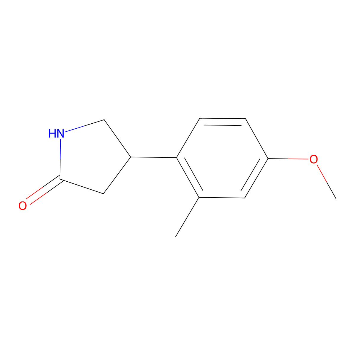 4-(4-Methoxy-2-methylphenyl)pyrrolidin-2-one molecular structure, CAS 1366942-52-0