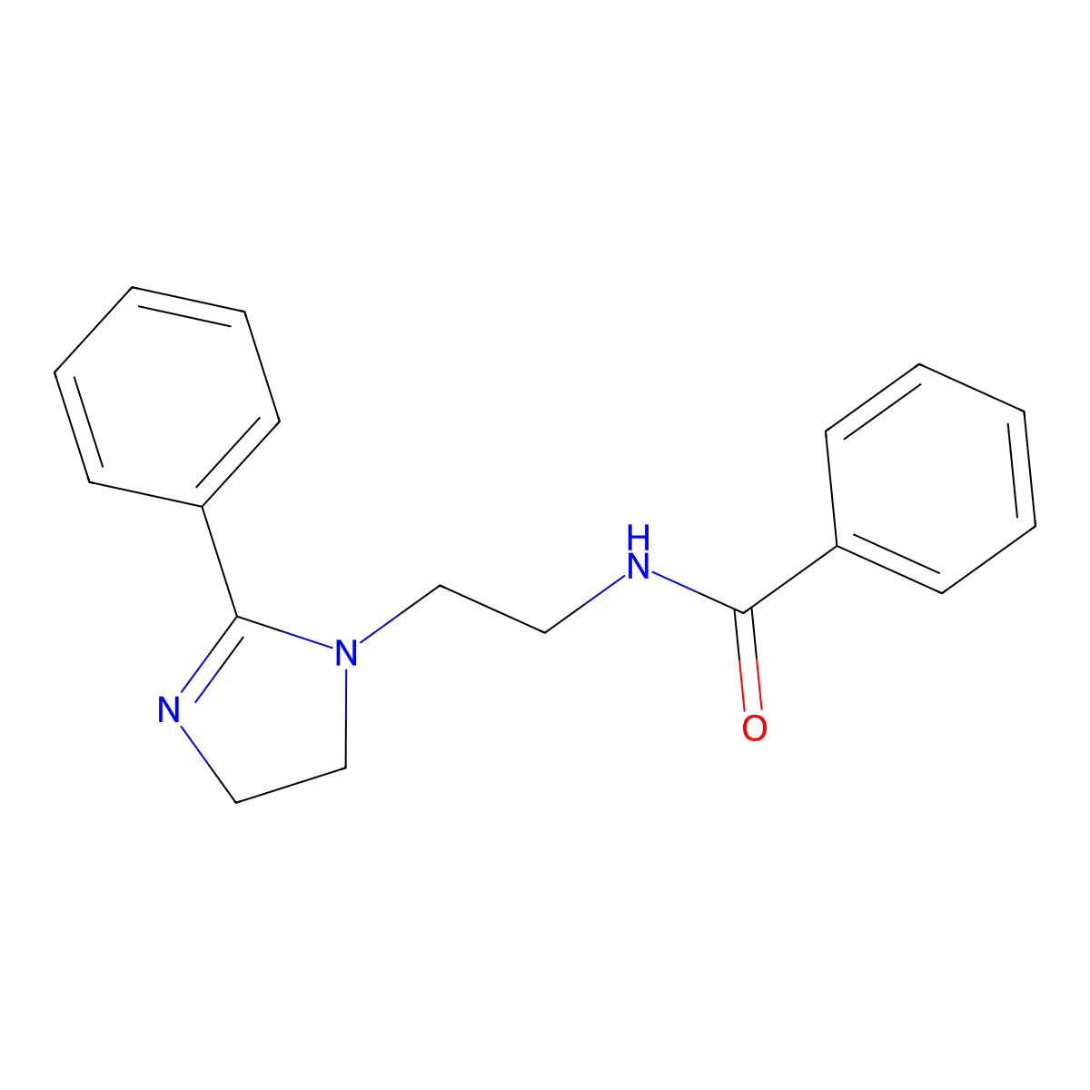 N-[2-(2-phenyl-4,5-dihydro-1H-imidazol-1-yl)ethyl]benzamide molecular structure, CAS 136696-56-5