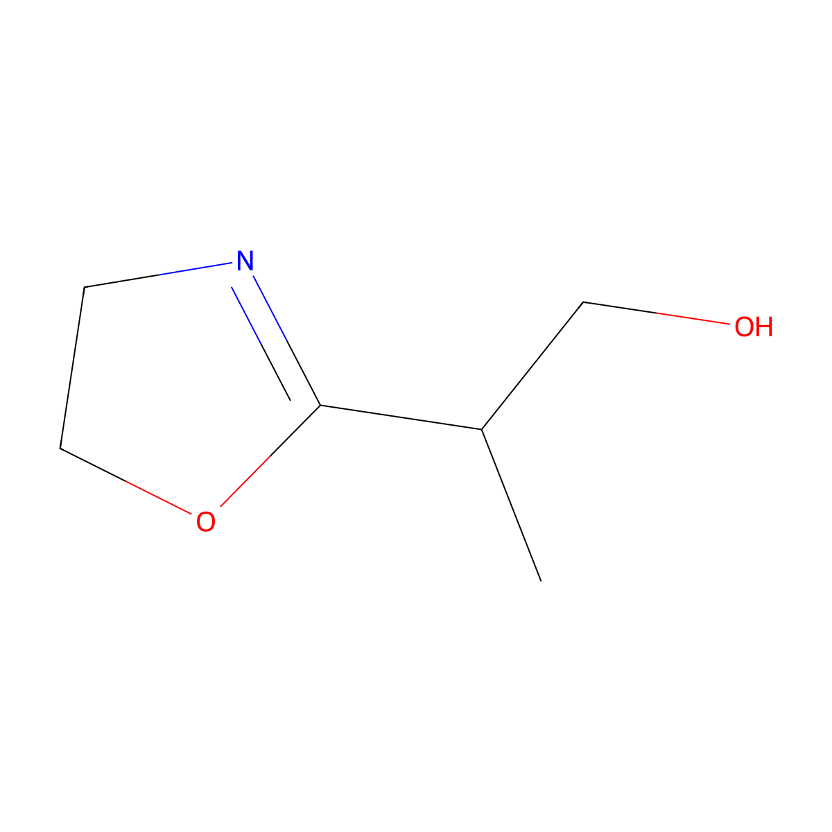 2-Oxazoleethanol, 4,5-dihydro-beta-methyl- molecular structure, CAS 13670-31-0