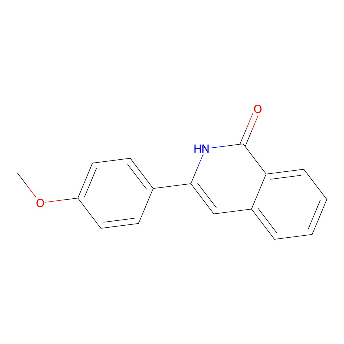 3-(4-methoxyphenyl)isoquinolin-1(2H)-one molecular structure, CAS 13670-91-2