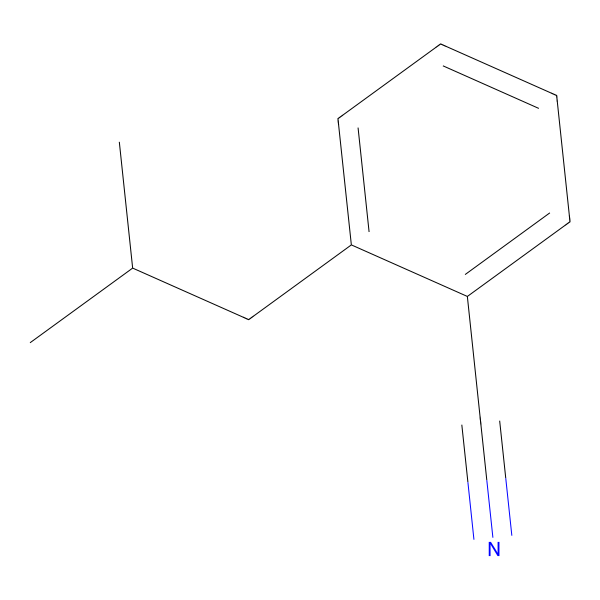 2-(2-Methylpropyl)benzonitrile molecular structure, CAS 13670-97-8