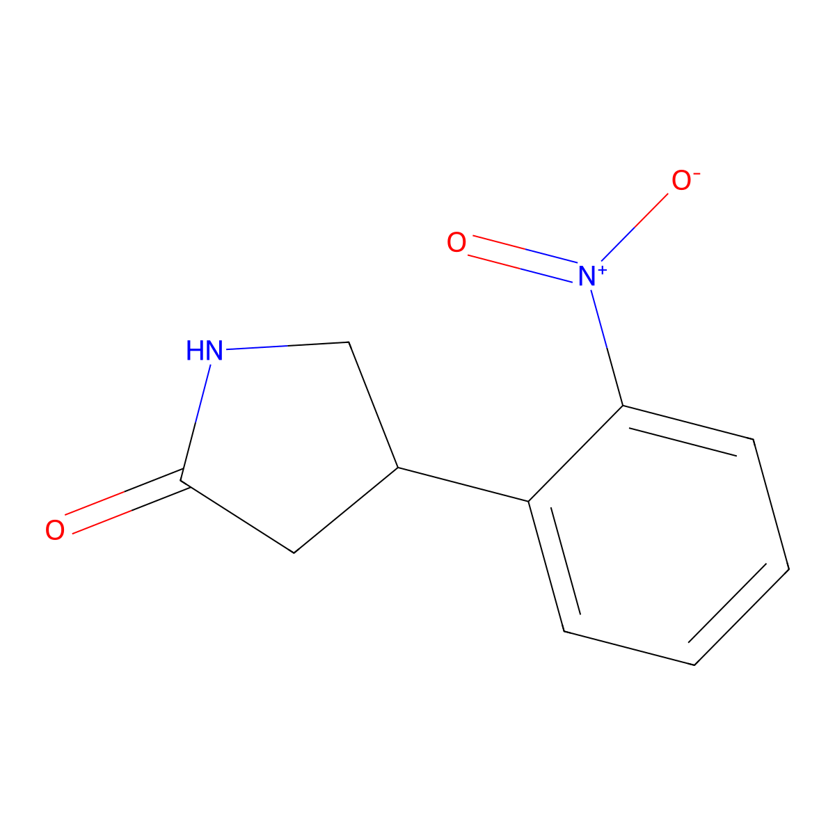 4-(2-Nitrophenyl)pyrrolidin-2-one molecular structure, CAS 1367000-47-2