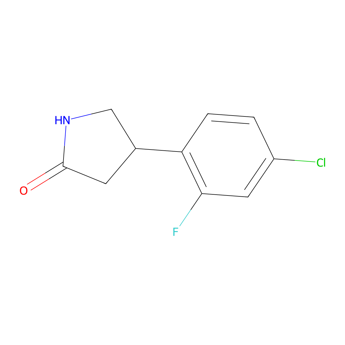 4-(4-Chloro-2-fluorophenyl)pyrrolidin-2-one molecular structure, CAS 1367023-10-6
