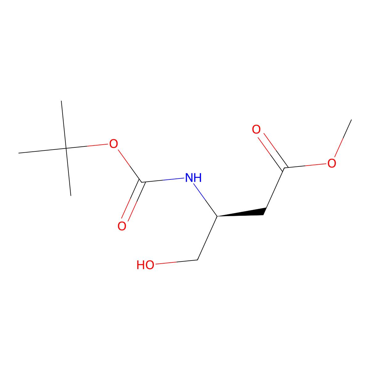 Methyl (S)-3-(Boc-amino)-4-hydroxybutanoate molecular structure, CAS 136703-59-8