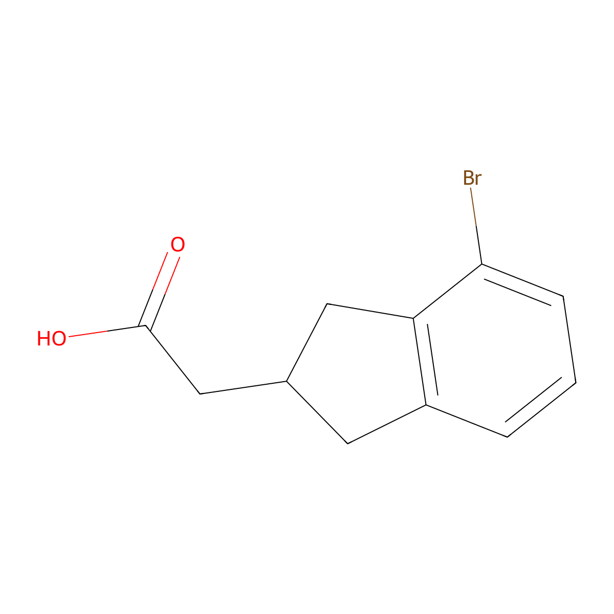 2-(4-Bromo-2,3-dihydro-1H-inden-2-YL)acetic acid molecular structure, CAS 1367072-18-1