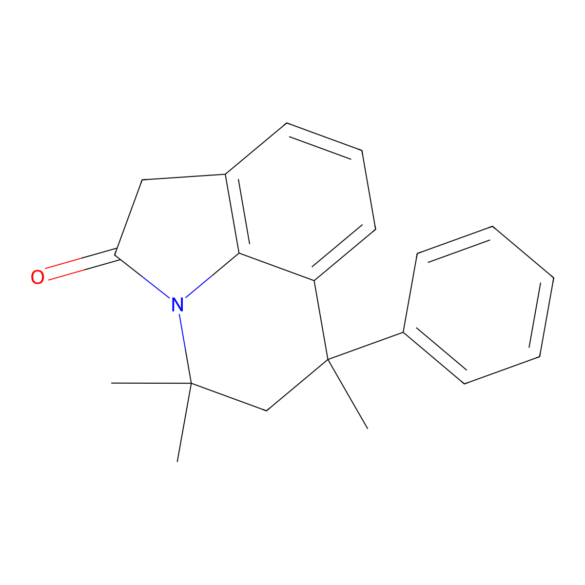 4,4,6-Trimethyl-6-phenyl-5,6-dihydro-4H-pyrrolo[3,2,1-ij]quinolin-2(1H)-one molecular structure, CAS 13671-84-6