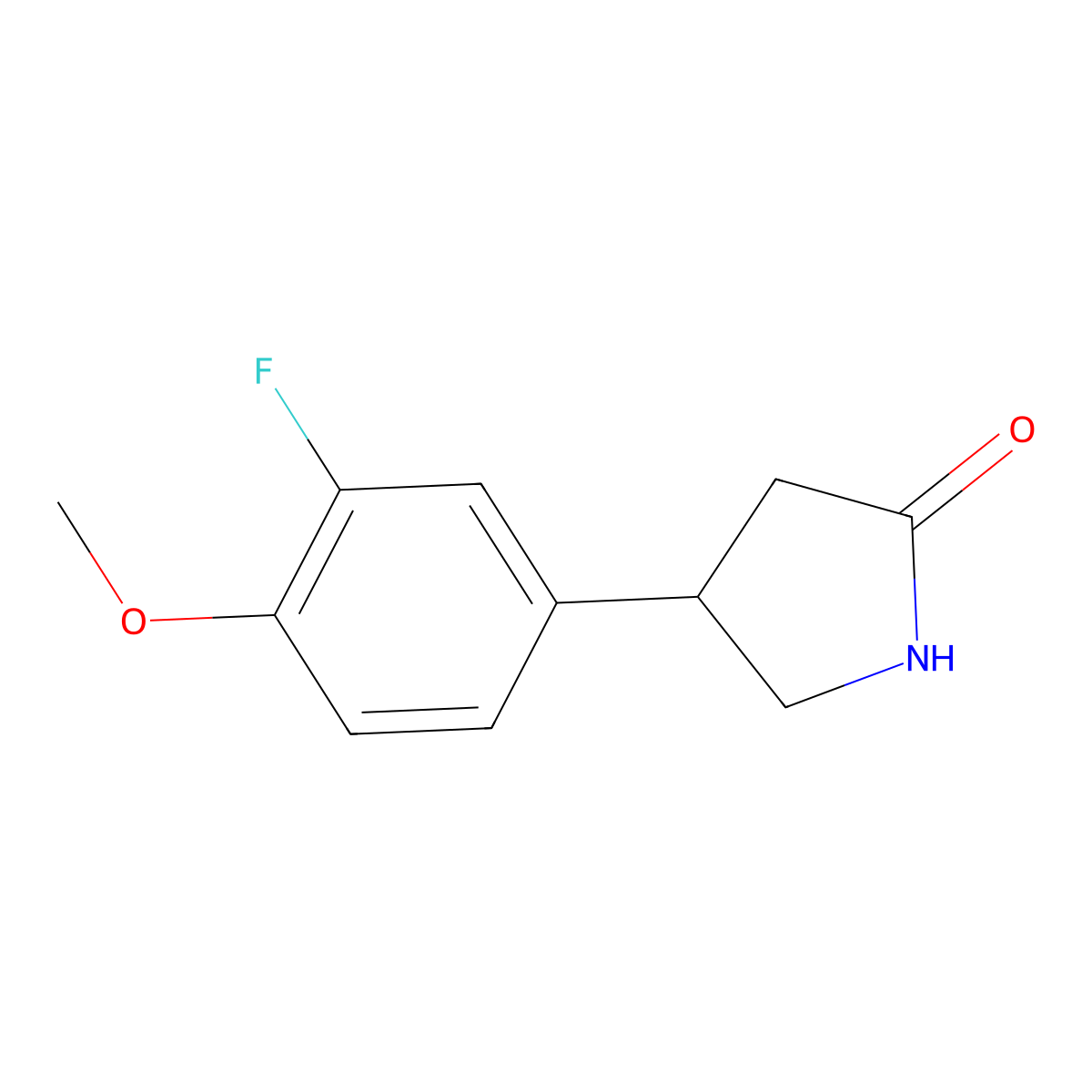 4-(3-Fluoro-4-methoxyphenyl)pyrrolidin-2-one molecular structure, CAS 1367113-86-7