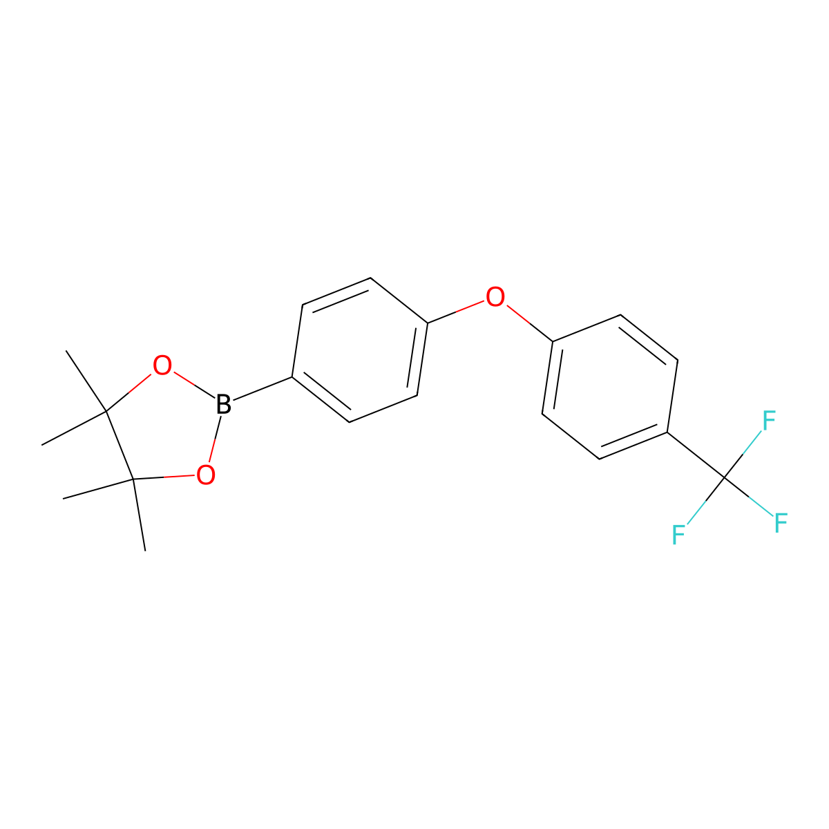 4,4,5,5-Tetramethyl-2-(4-(4-(trifluoromethyl)phenoxy)phenyl)-1,3,2-dioxaborolane molecular structure, CAS 1367127-40-9