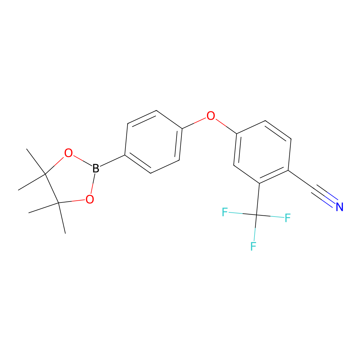 4-[4-(4,4,5,5-Tetramethyl-[1,3,2]dioxaborolan-2-yl)phenoxy]-2-trifluoromethylbenzonitrile molecular structure, CAS 1367127-44-3