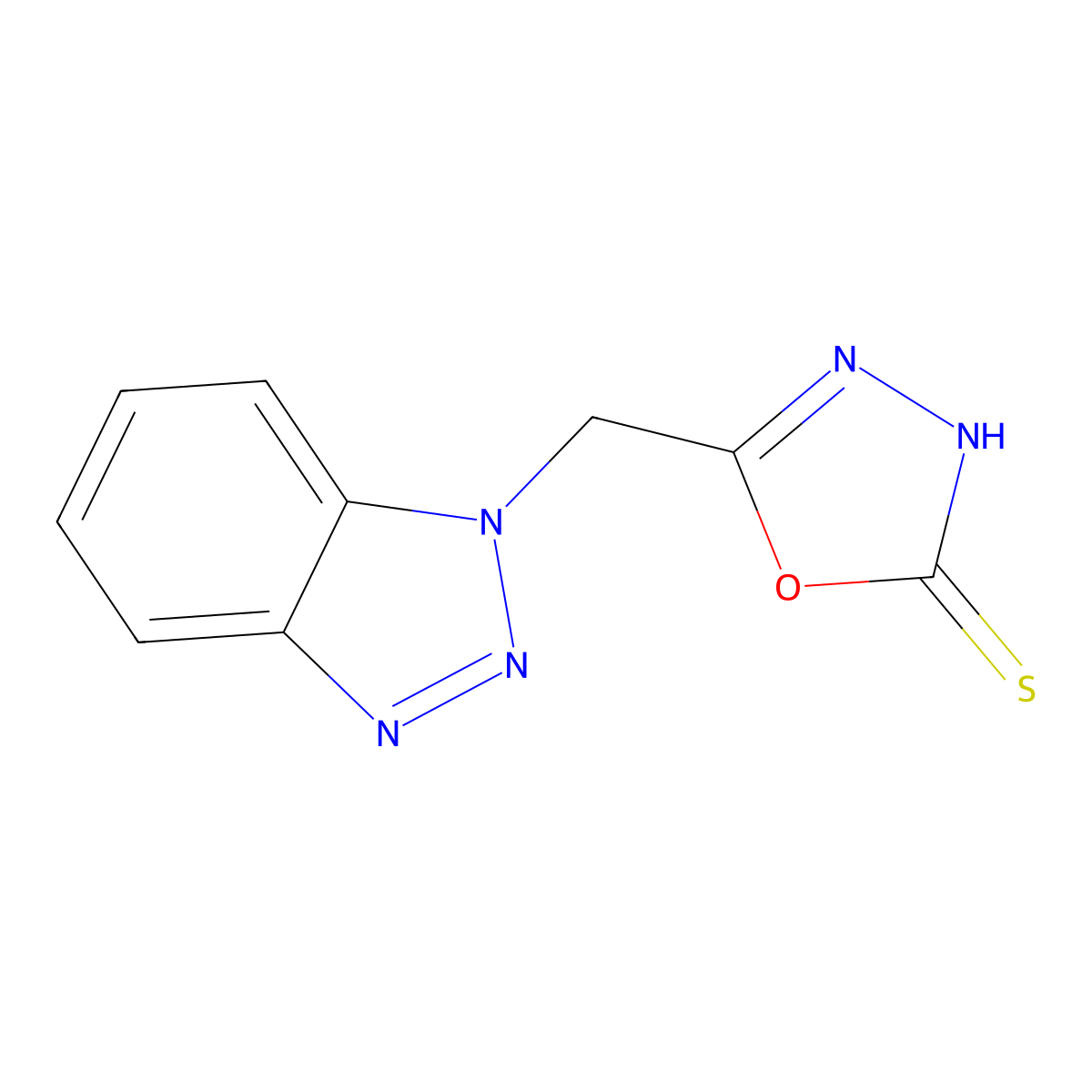5-Benzotriazol-1-ylmethyl-[1,3,4]oxadiazole-2-thiol molecular structure, CAS 136715-68-9