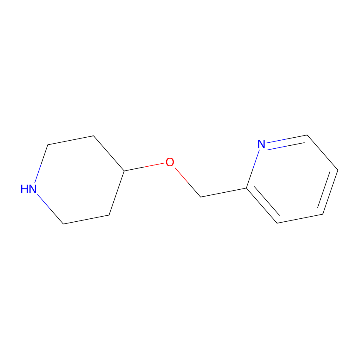 2-((Piperidin-4-yloxy)methyl)pyridine molecular structure, CAS 136718-74-6