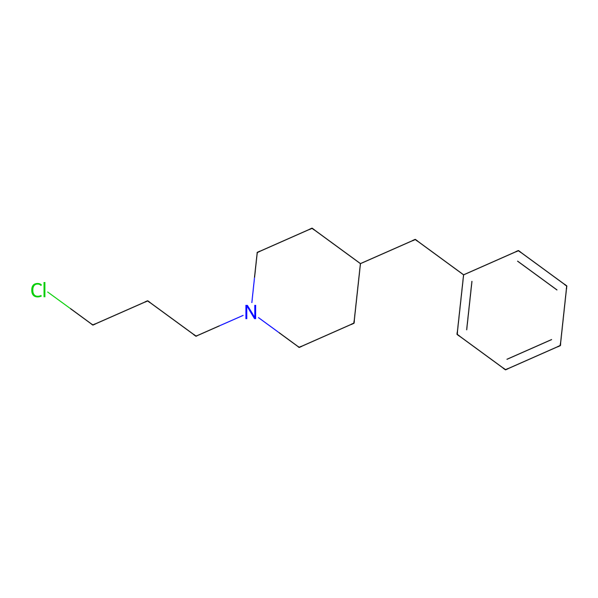4-Benzyl-1-(3-chloropropyl)piperidine molecular structure, CAS 136718-81-5