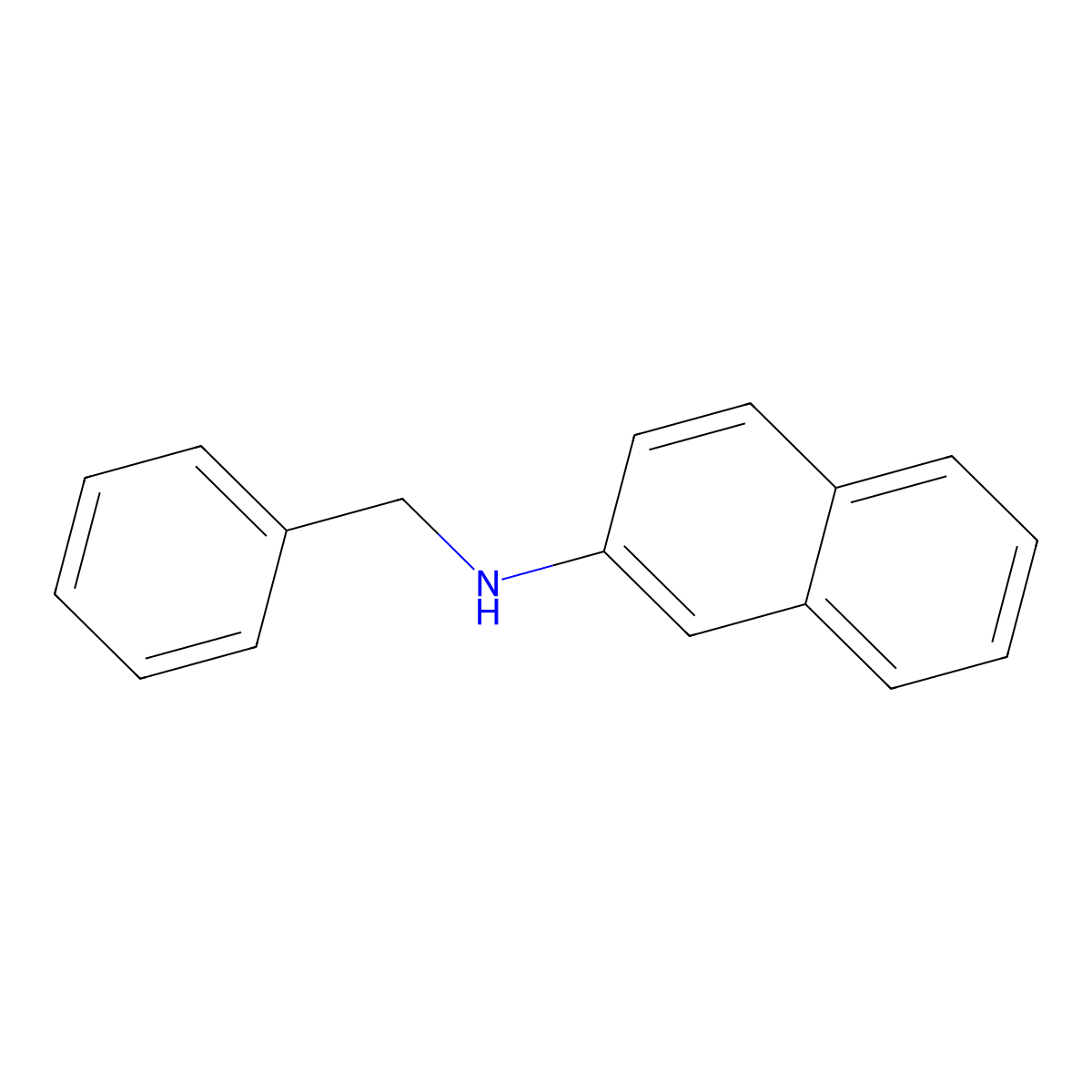 N-Benzyl-2-naphthylamine molecular structure, CAS 13672-18-9