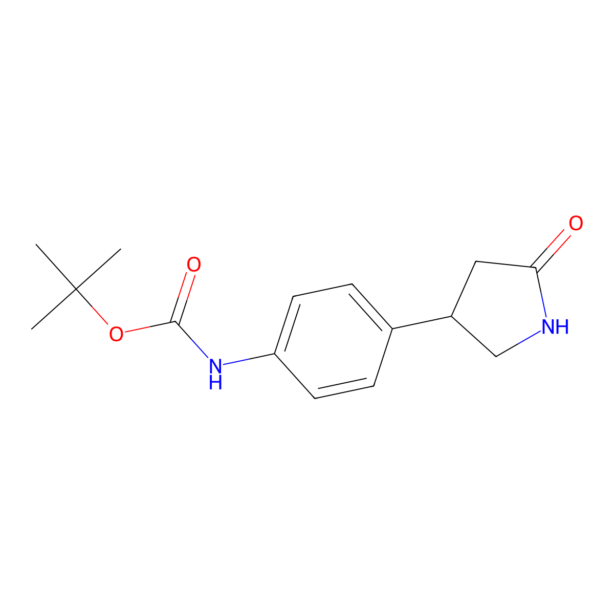 tert-butyl N-[4-(5-oxopyrrolidin-3-yl)phenyl]carbamate molecular structure, CAS 1367214-82-1
