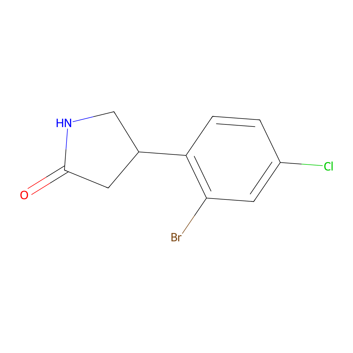 4-(2-Bromo-4-chlorophenyl)pyrrolidin-2-one molecular structure, CAS 1367236-55-2