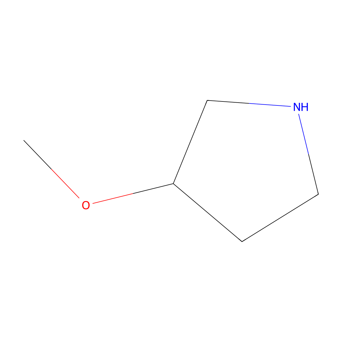 3-Methoxypyrrolidine molecular structure, CAS 136725-50-3
