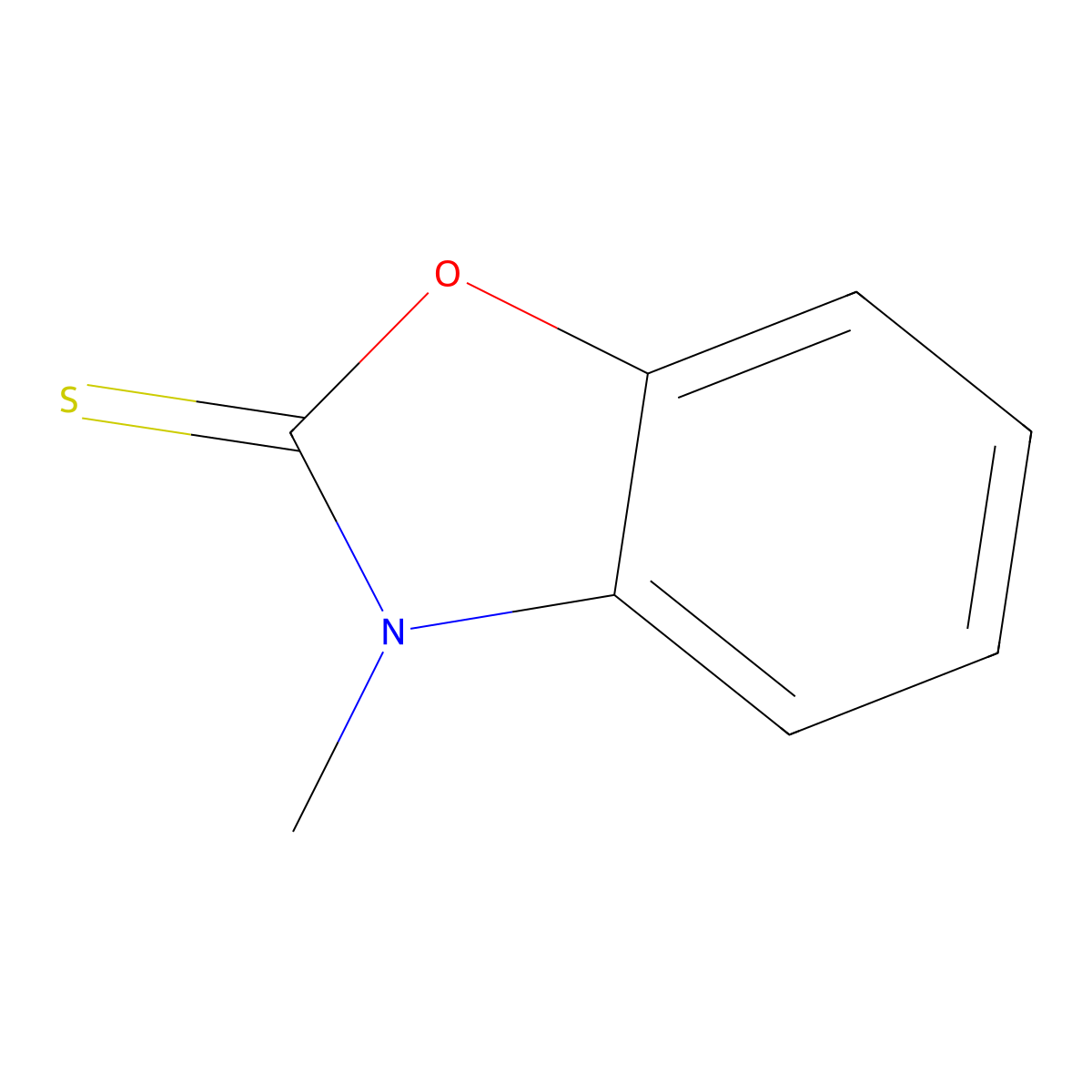 3-Methyl-1,3-benzoxazole-2(3H)-thione molecular structure, CAS 13673-63-7