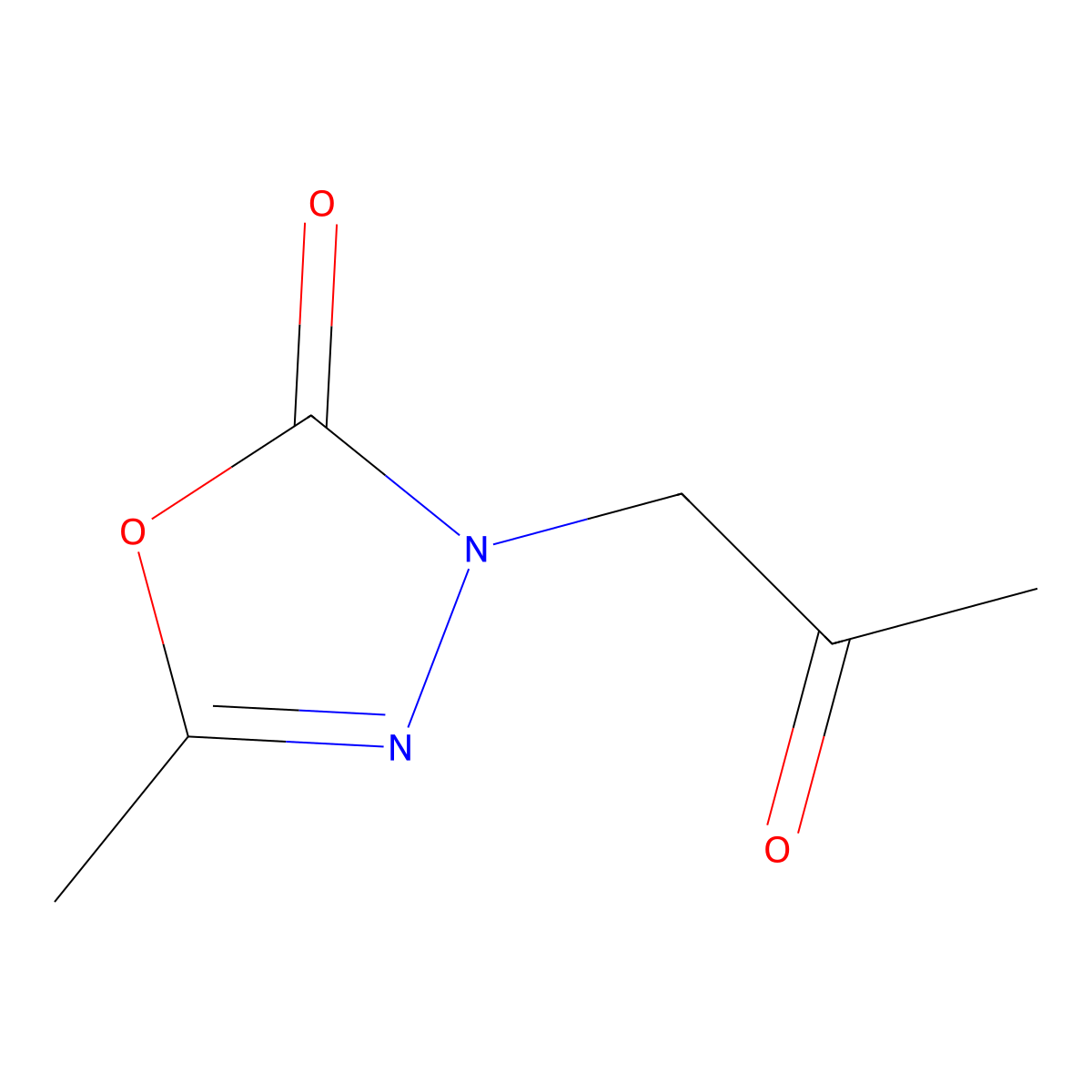 5-Methyl-3-(2-oxopropyl)-1,3,4-oxadiazol-2(3H)-one molecular structure, CAS 136738-11-9