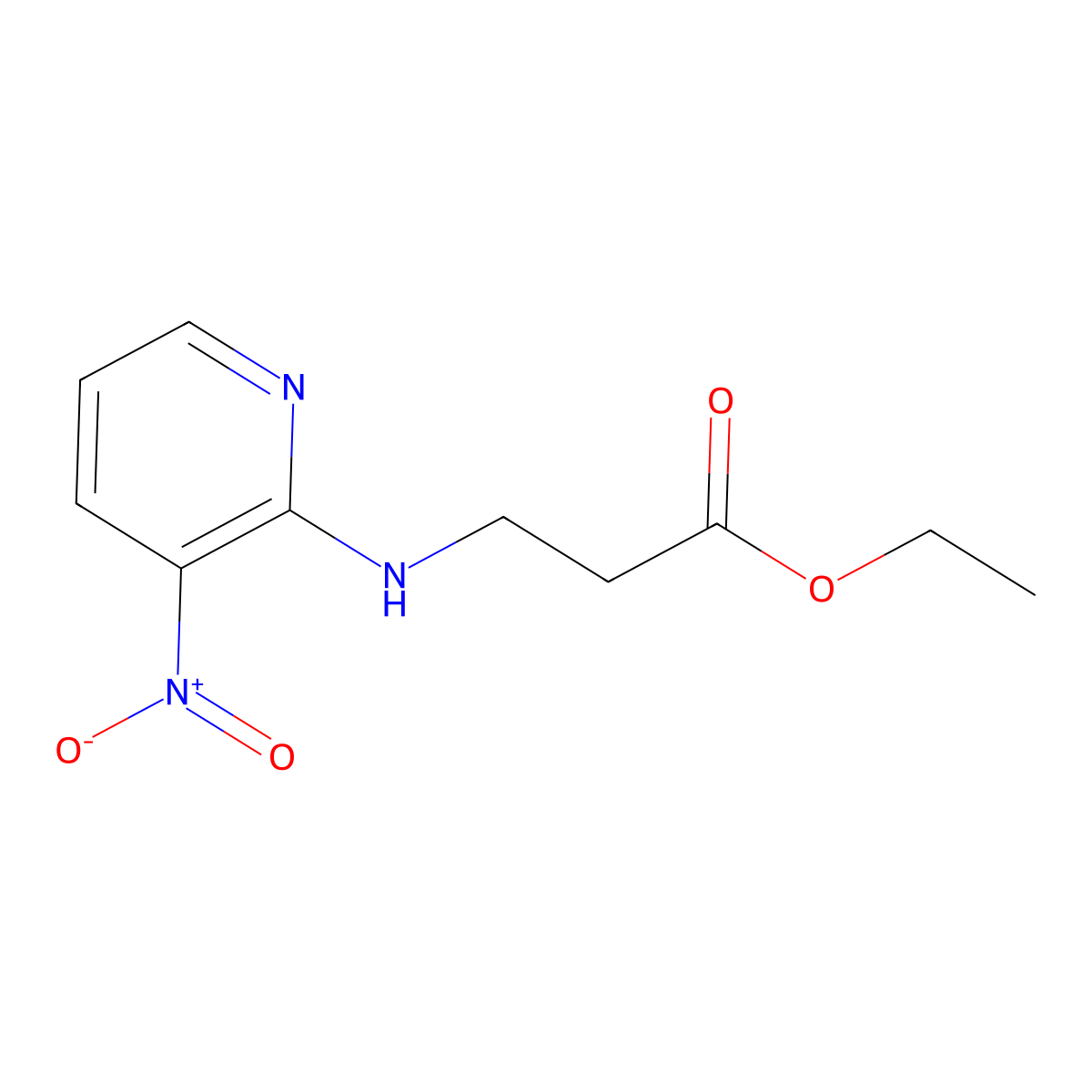 3-[(3-Nitro-2-pyridinyl)amino]propanoic acid ethyl ester molecular structure, CAS 136742-53-5
