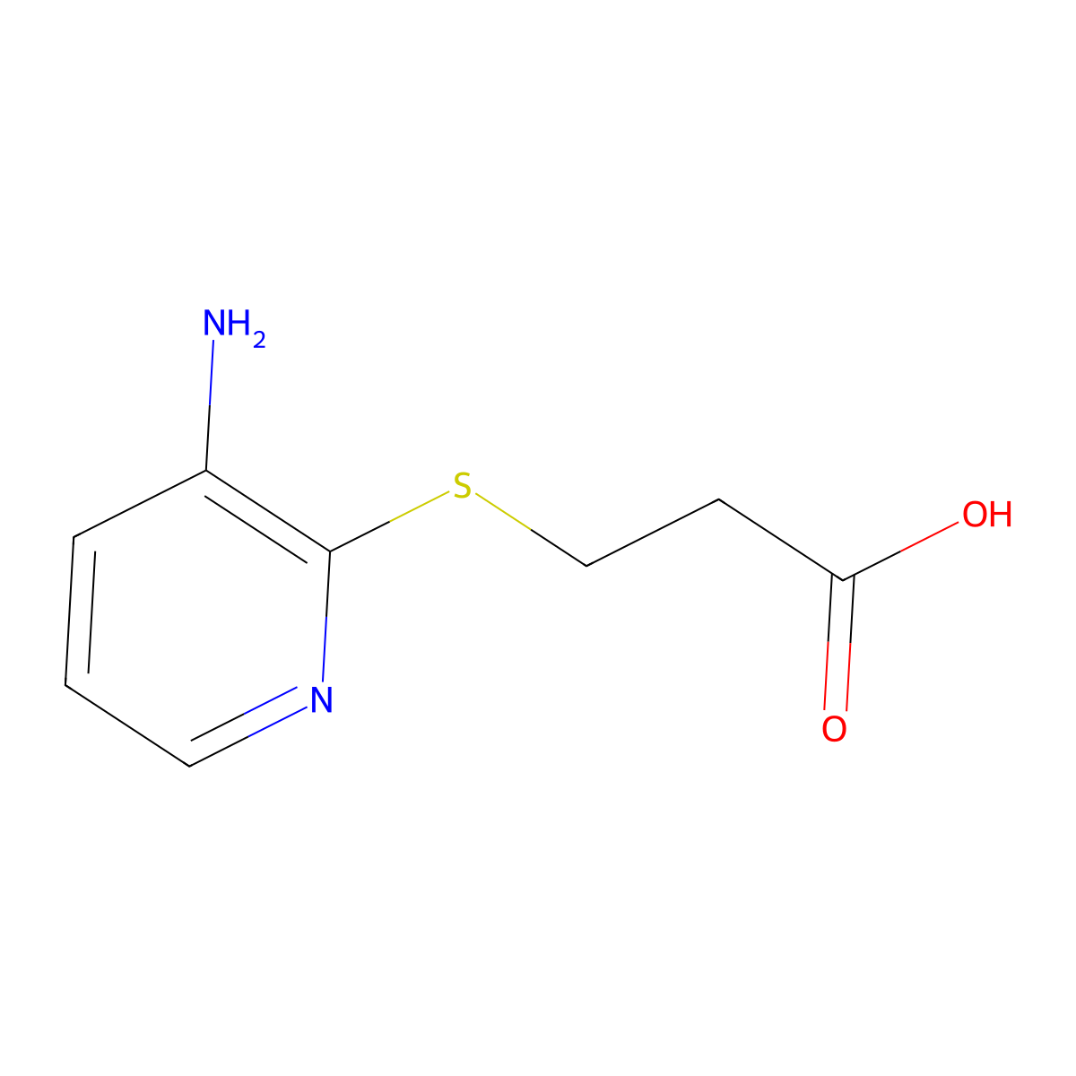3-((3-Aminopyridin-2-yl)thio)propanoic acid molecular structure, CAS 136742-80-8