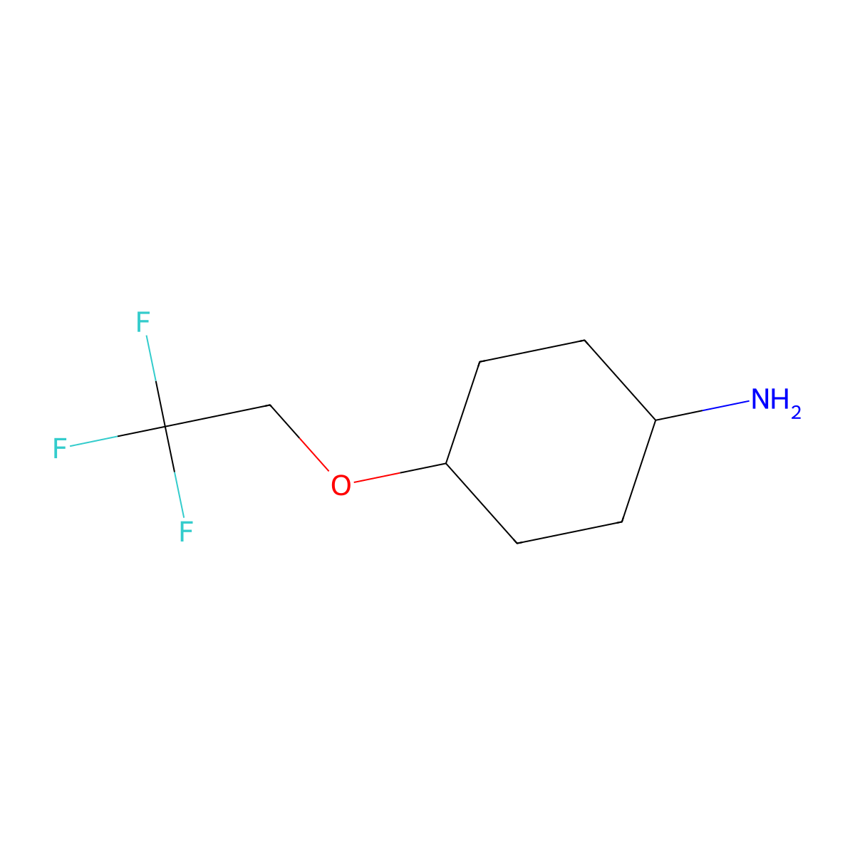 4-(2,2,2-Trifluoroethoxy)cyclohexan-1-amine molecular structure, CAS 1367422-16-9