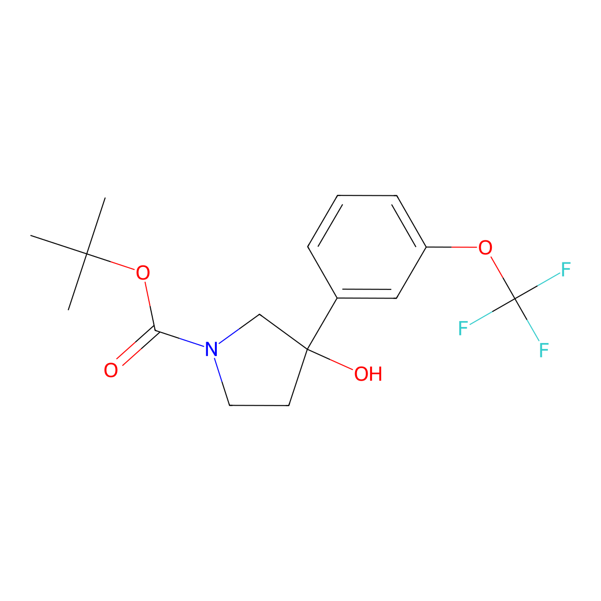 1,1-Dimethylethyl 3-hydroxy-3-[3-(trifluoromethoxy)phenyl]-1-pyrrolidinecarboxylate molecular structure, CAS 1367429-81-9