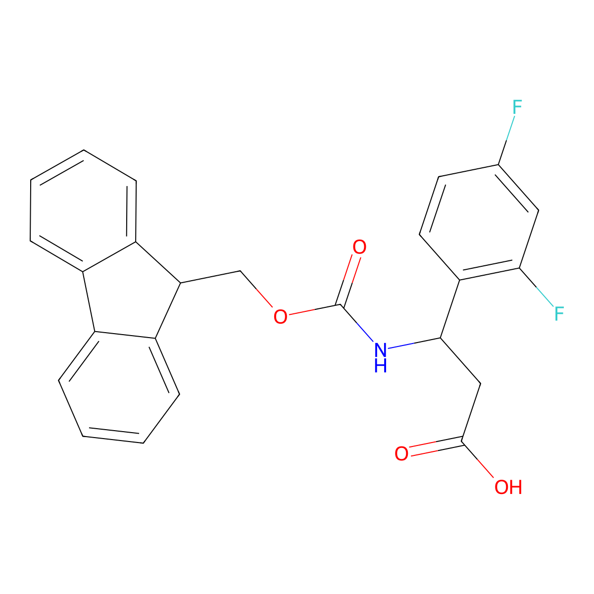 3-(2,4-difluorophenyl)-3-((((9H-fluoren-9-yl)methoxy)carbonyl)amino)propanoic acid molecular structure, CAS 1367449-16-8
