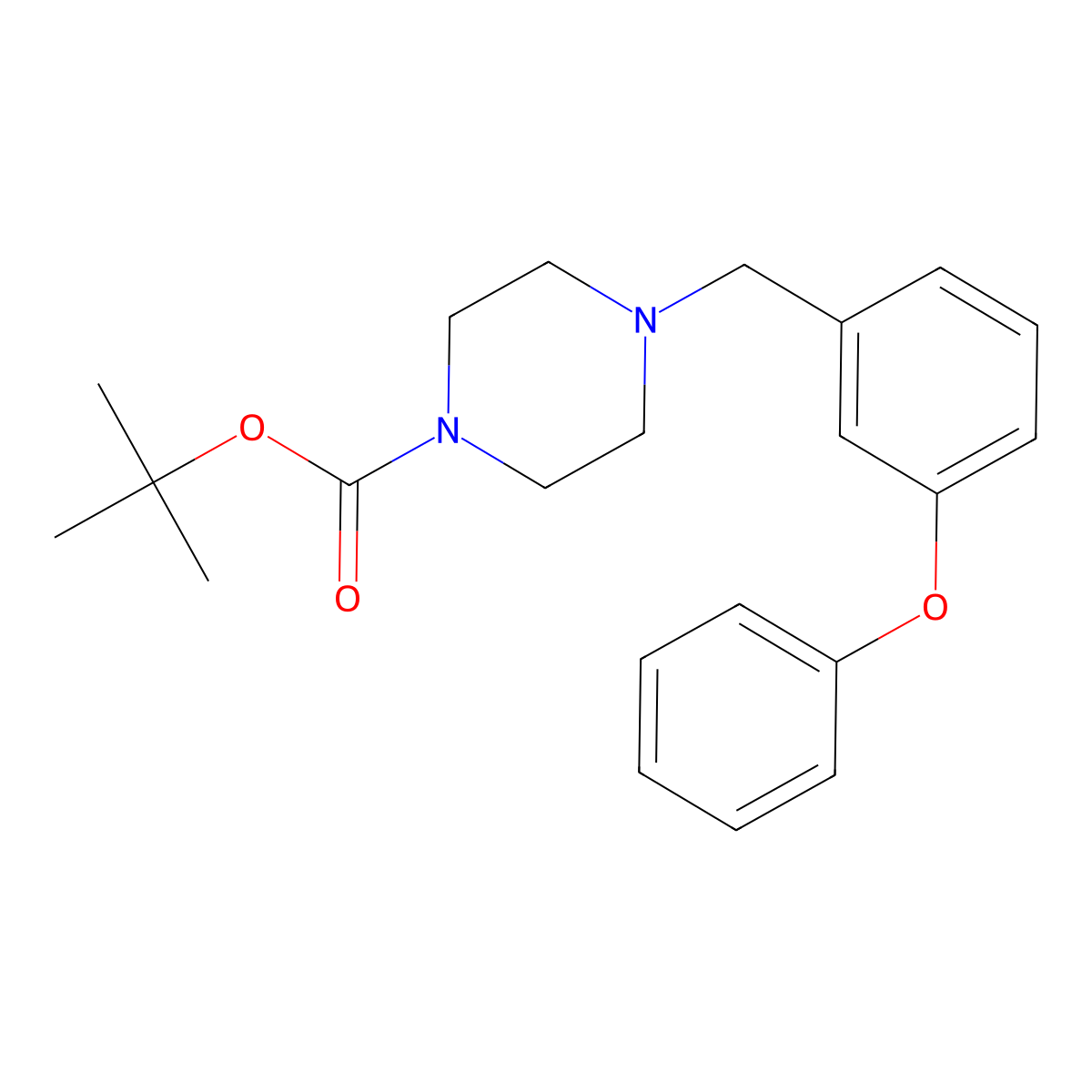 Tert-butyl 4-[(3-phenoxyphenyl)methyl]piperazine-1-carboxylate molecular structure, CAS 1367456-46-9