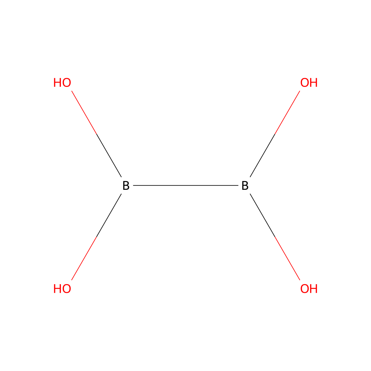 Diboron tetrahydroxide molecular structure, CAS 13675-18-8