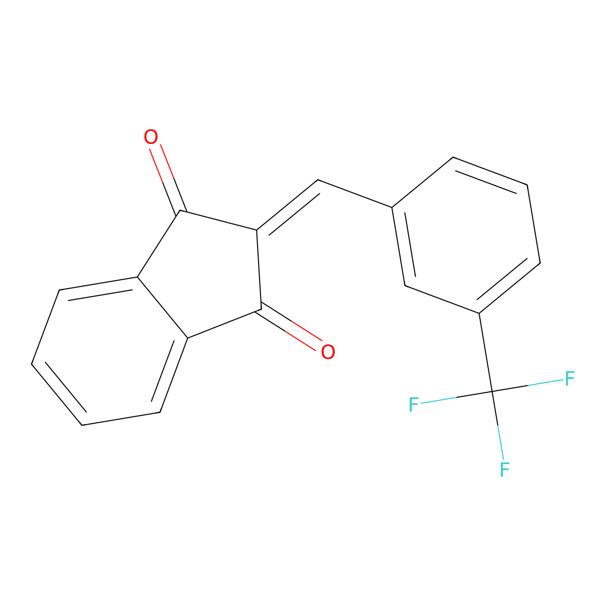 2-{[3-(trifluoromethyl)phenyl]methylidene}-2,3-dihydro-1H-indene-1,3-dione molecular structure, CAS 136758-25-3