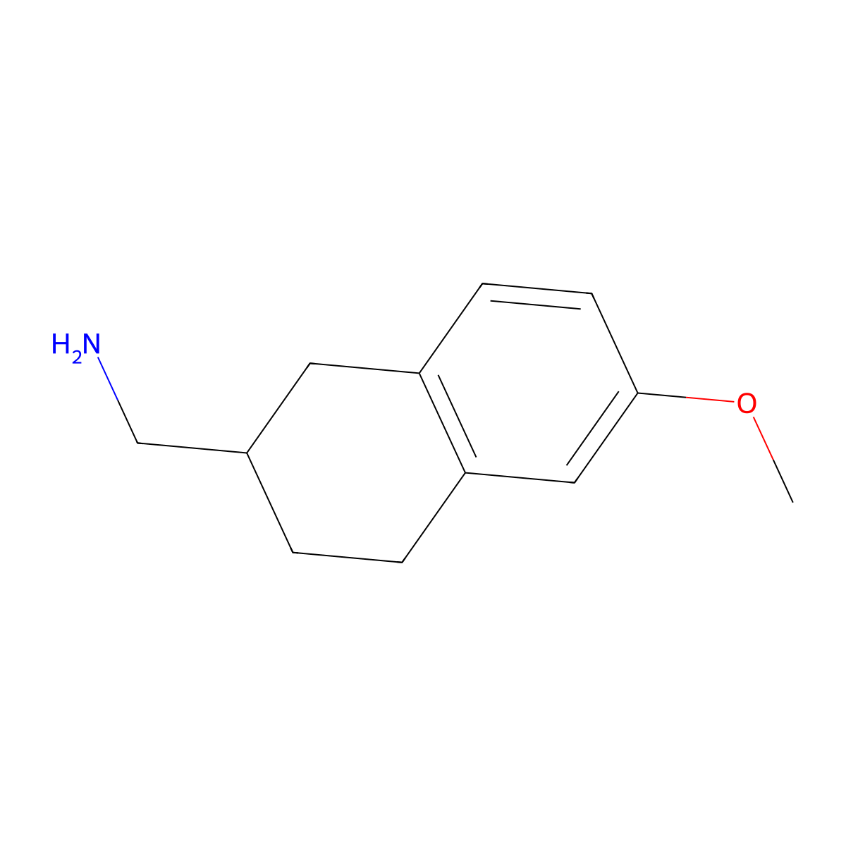 (6-Methoxy-1,2,3,4-tetrahydronaphthalen-2-yl)methanamine molecular structure, CAS 136759-38-1