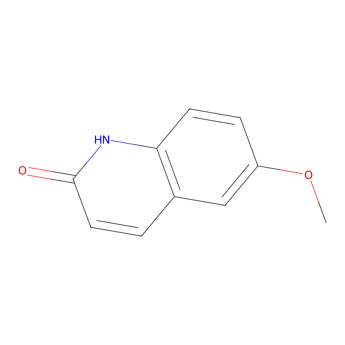2-Hydroxy-6-methoxyquinoline molecular structure, CAS 13676-00-1