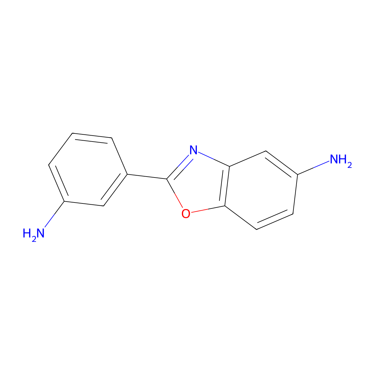 5-Benzoxazolamine, 2-(3-aminophenyl)- molecular structure, CAS 13676-48-7
