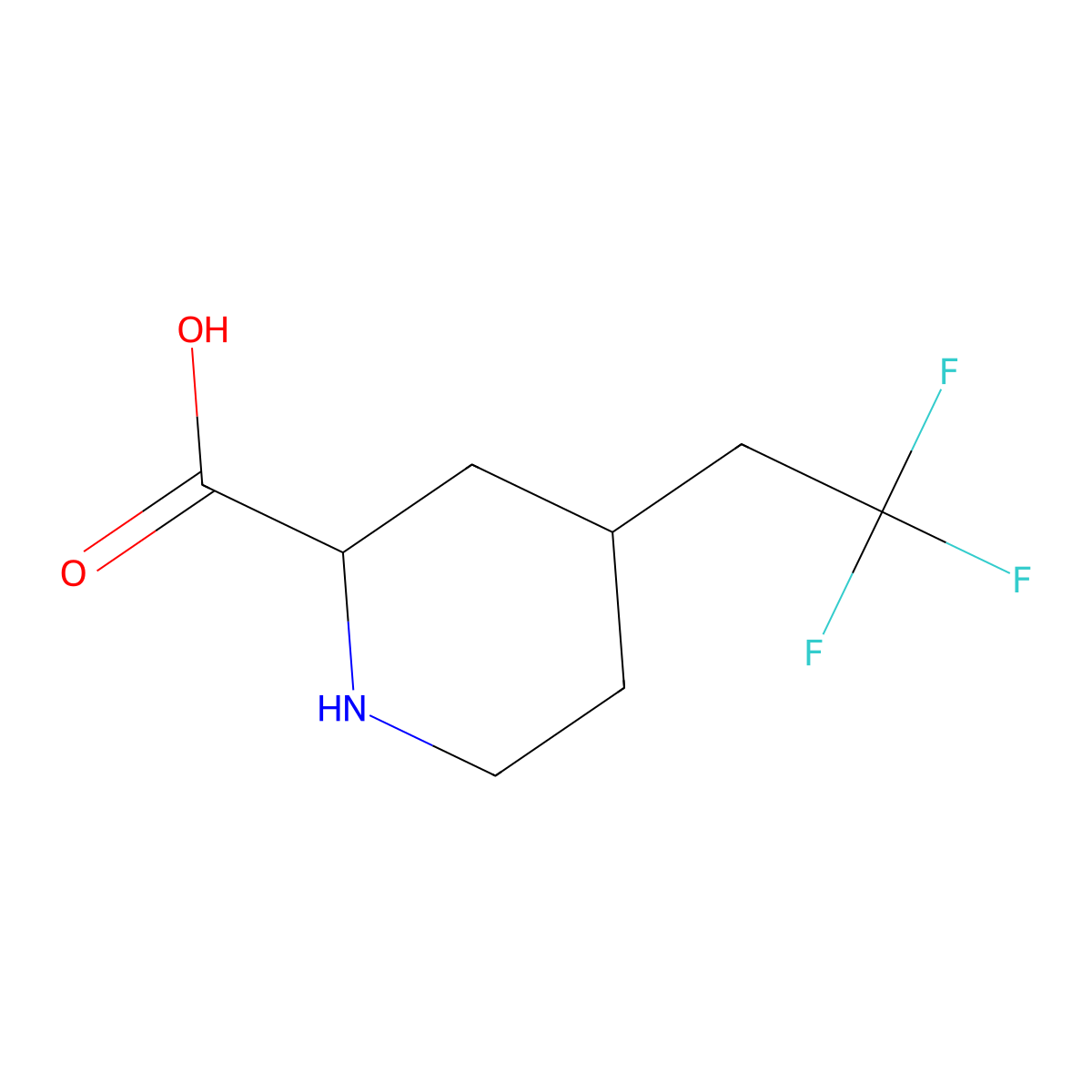 4-(2,2,2-Trifluoroethyl)piperidine-2-carboxylic acid molecular structure, CAS 1367665-24-4