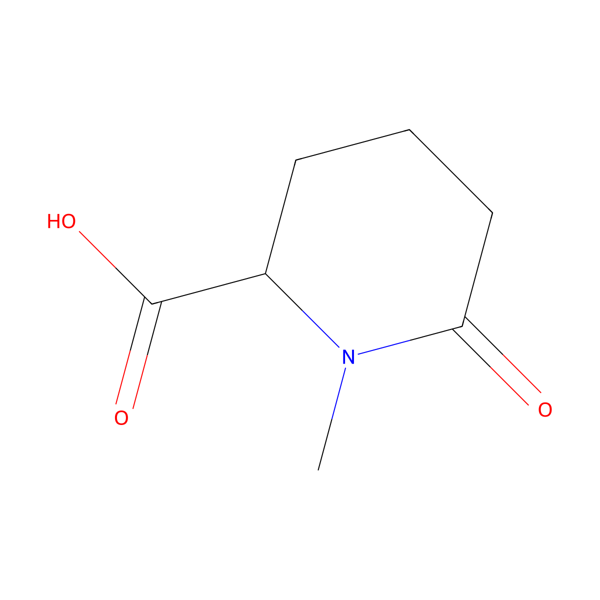 1-Methyl-6-oxopiperidine-2-carboxylic acid molecular structure, CAS 1367674-43-8