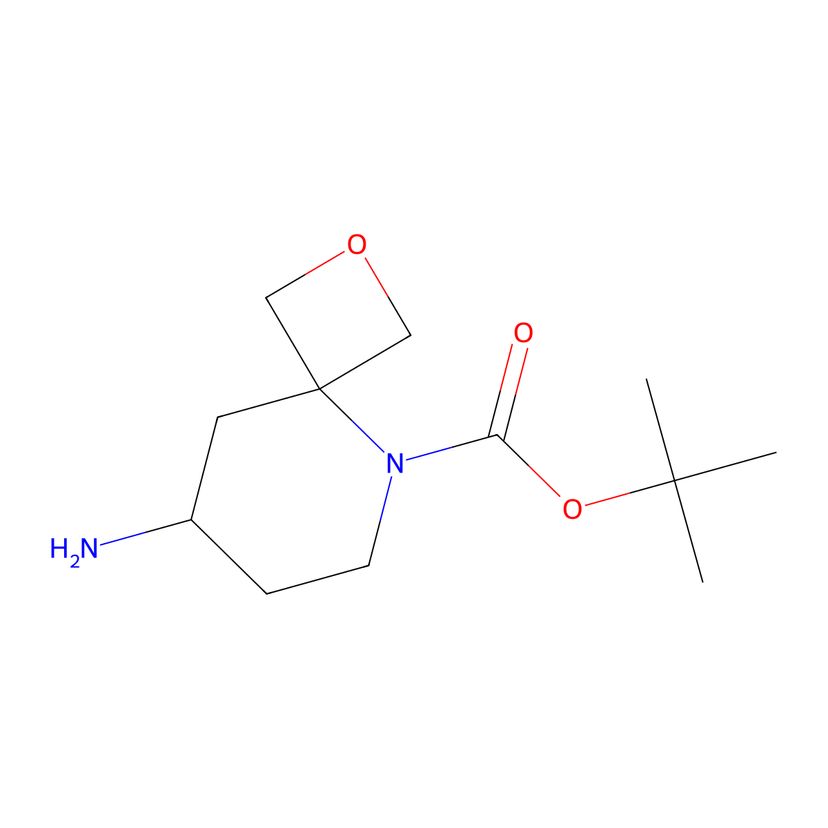 Tert-butyl 8-amino-2-oxa-5-azaspiro[3.5]nonane-5-carboxylate molecular structure, CAS 1367679-67-1