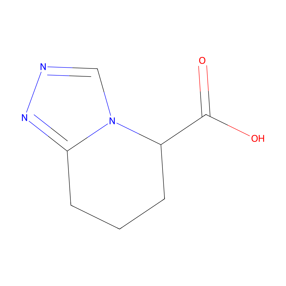 5H,6H,7H,8H-(1,2,4)triazolo(4,3-a)pyridine-5-carboxylic acid molecular structure, CAS 1367696-42-1