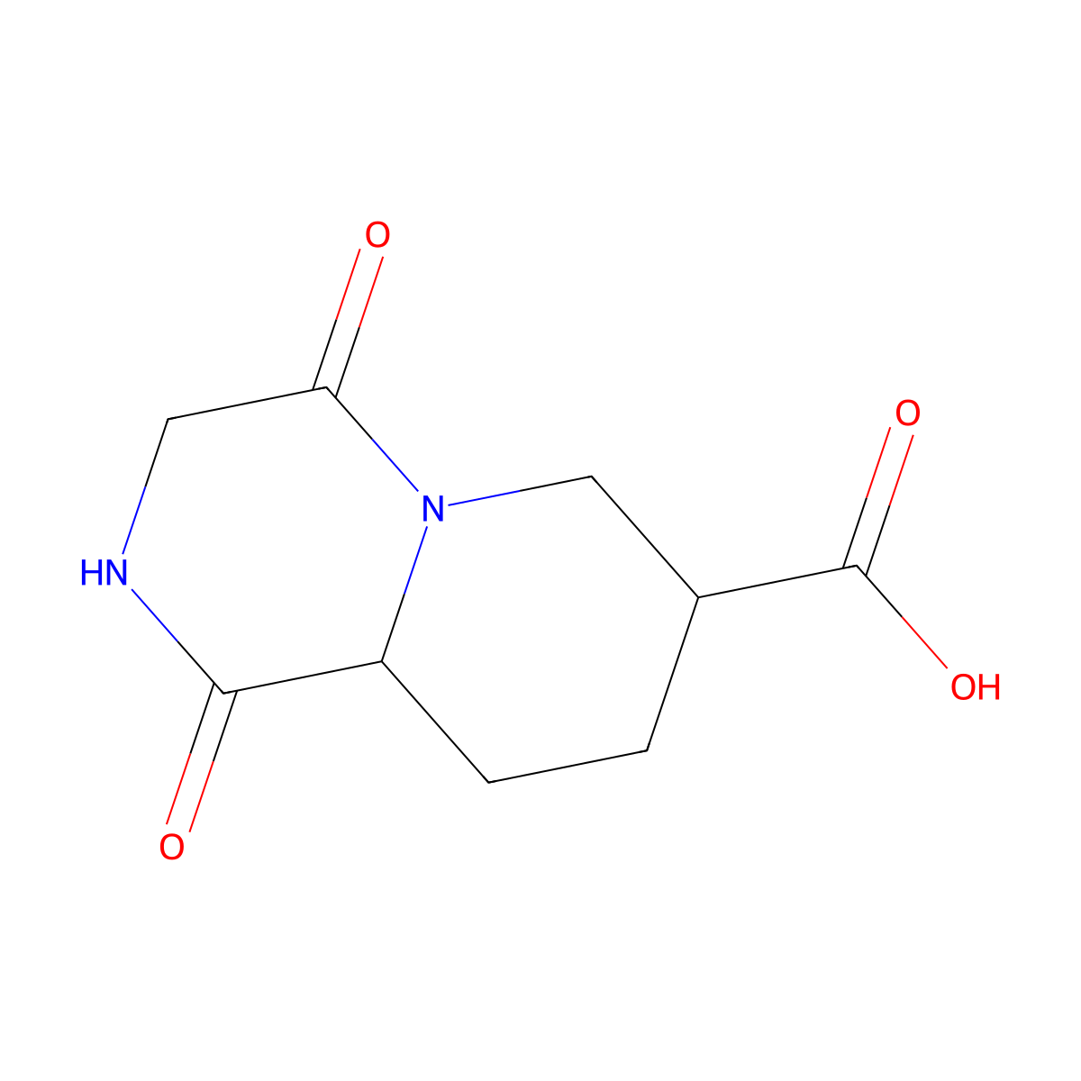 1,4-dioxo-octahydro-1H-pyrido[1,2-a]piperazine-7-carboxylic acid molecular structure, CAS 1367697-78-6