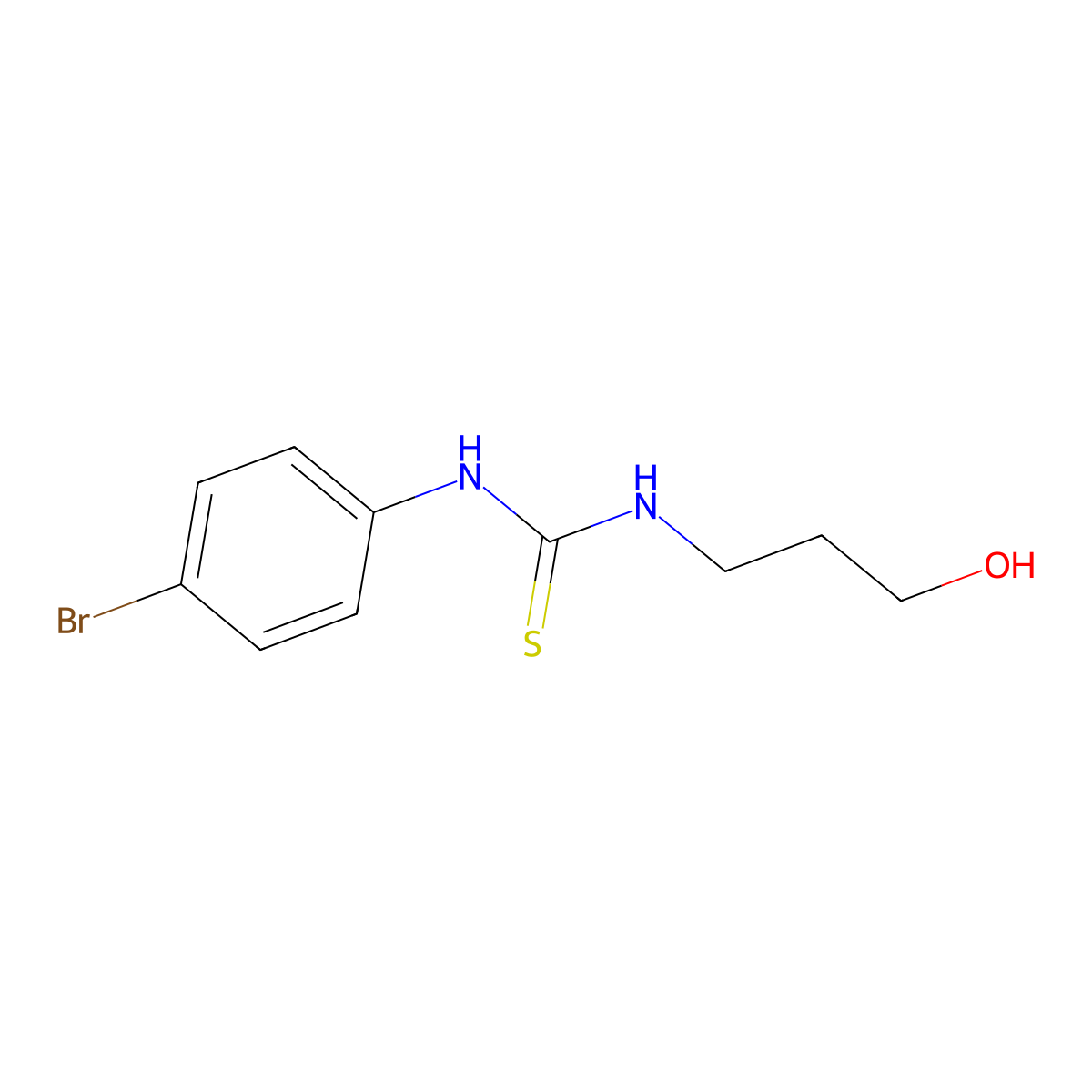 1-(4-Bromophenyl)-3-(3-hydroxypropyl)thiourea molecular structure, CAS 13677-10-6